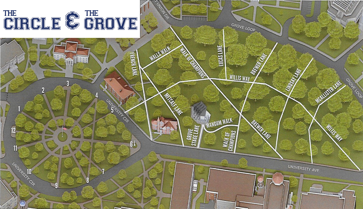 The Ole Miss Grove Map 